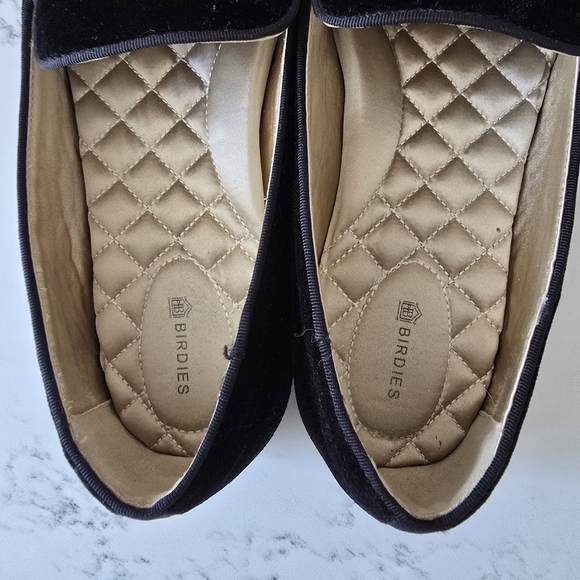 Birdies The Starlingin Black Velvet slip on slides slippers 10.5 - Picture 6 of 7